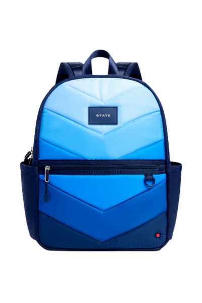 State Bags - Kane Double Pocket Large Blue Chevron