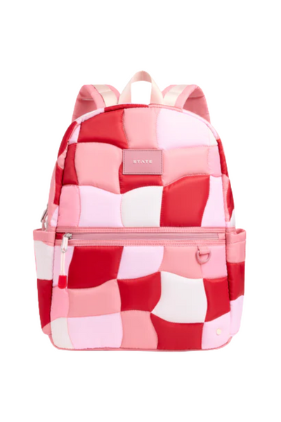 State Bags - Kane Double Pocket Large Pink Puffer Check