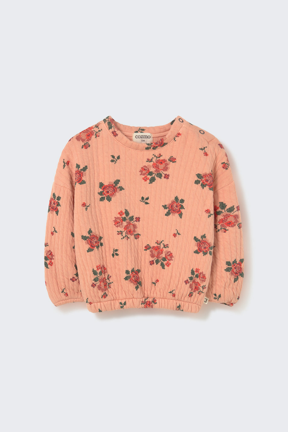 COZMO - BBY - QUILTED FLORAL PRINT SWEATSHIRT - PETAL