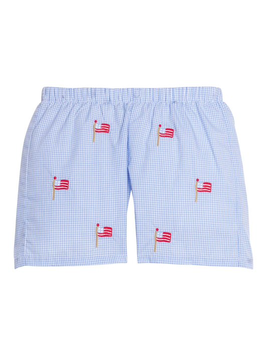 LITTLE ENGLISH - TB - EMBROIDERED BASIC SHORT - FLAGS