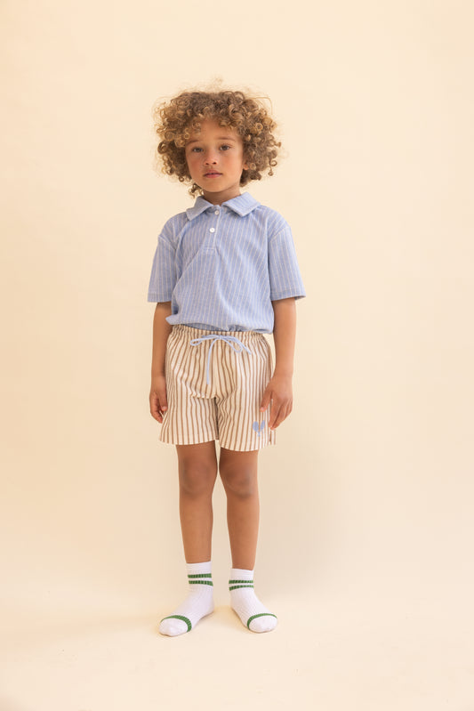 FLOSS - BB - OCEAN SWIM SHORTS - LIGHT BROWN STRIPE
