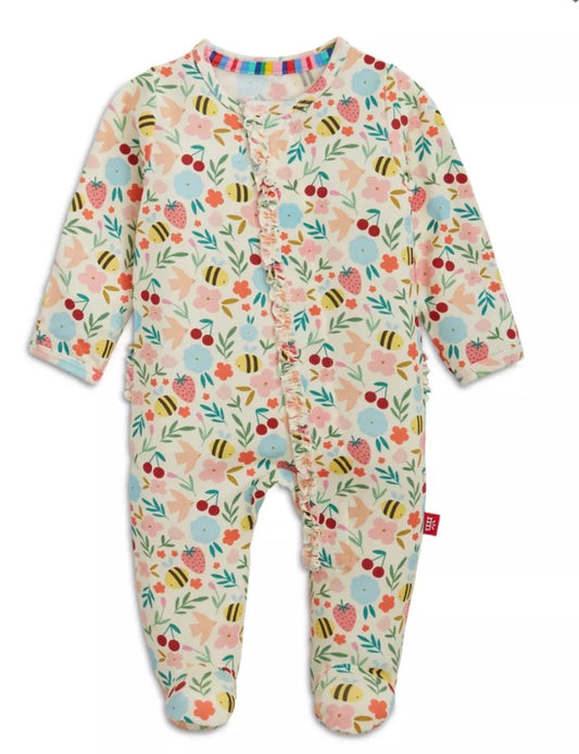 MAGNETIC ME - BBY - MODAL FOOTIE W/RUFFLE - HONEY BLOSSOM