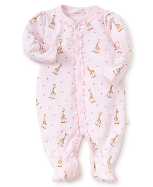 KISSY KISSY - BBY - SOPHIE LA GIRAFE PRINT FOOTIE - PINK