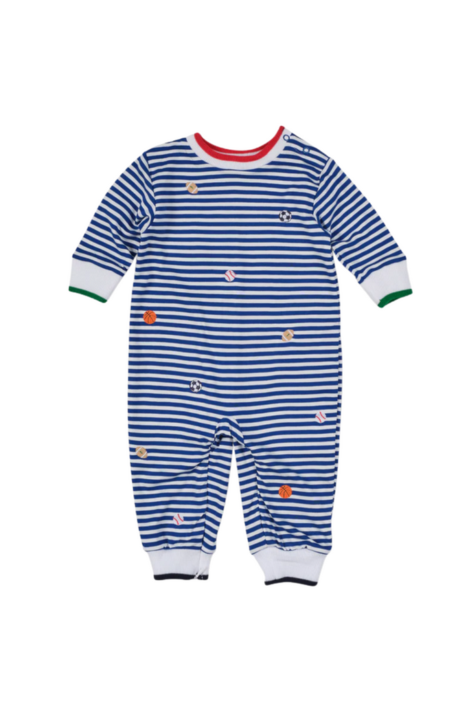 Florence Eiseman - Striped Knit Longall w/Embroidered Sports Balls
