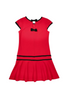 Florence Eiseman - Red Crepe Knit Dress w/Velvet Trim