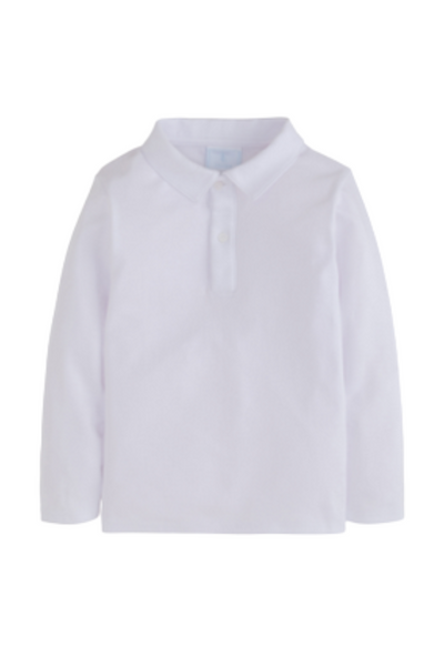 Little English - White Long Sleeve Polo