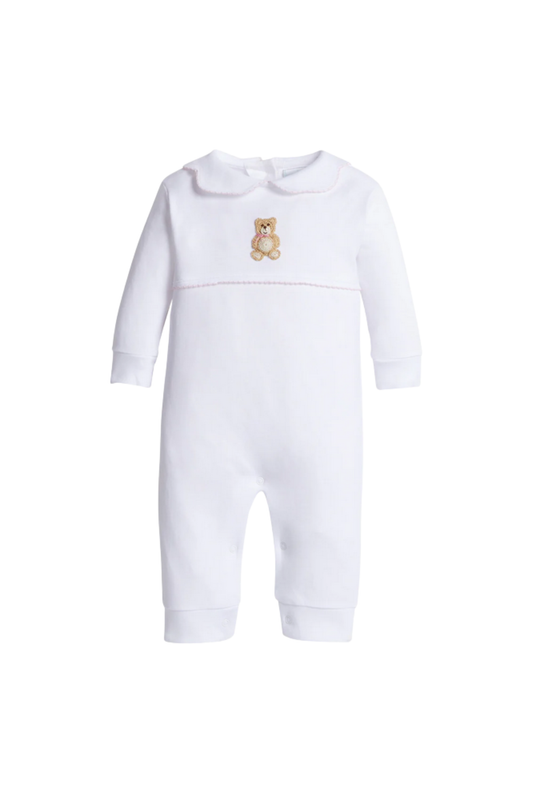 Little English - BBY - Crochet Playsuit - Pink Teddy Bear