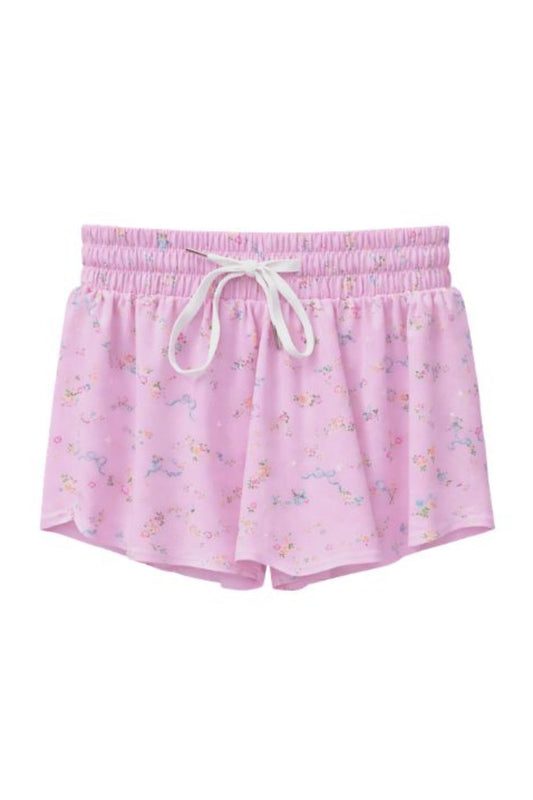 KATIE J NYC FARRAH PRINTED SHORTS BUTTERFLY CARNATIONS