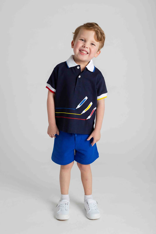 FLORENCE EISEMAN - TB - ROYAL FRENCH TERRY PULL- ON SHORT - BLUE