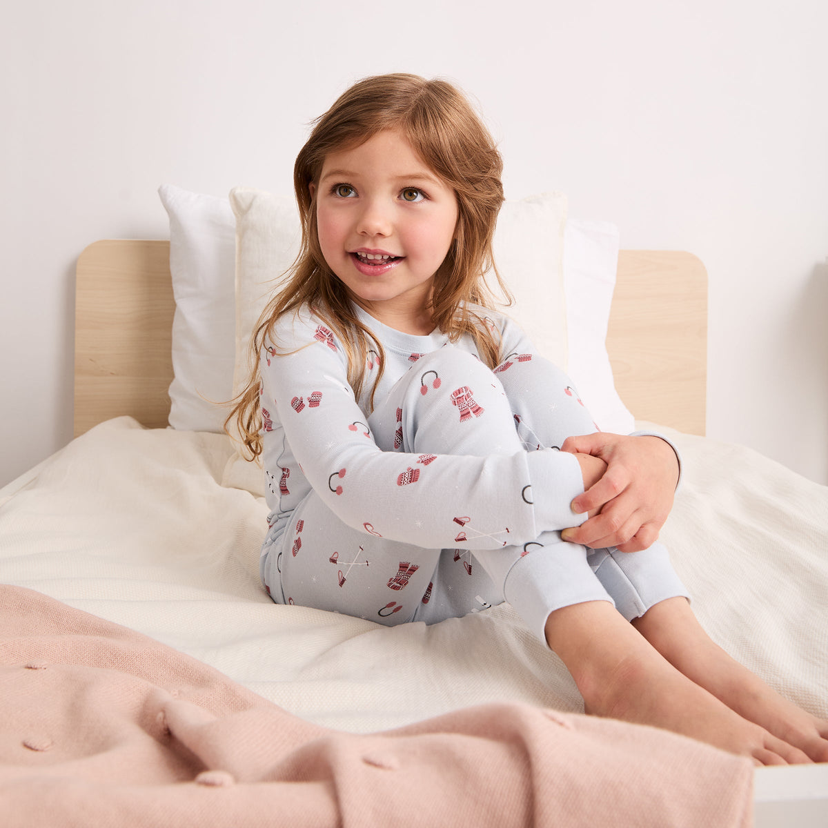 PETIT LEM - BB - 2PC PJ SET: L/S TOP + PANT KNIT - BLUE LT.