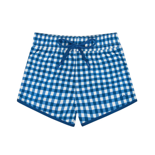 MINNOW - TB - BOYS NAVY GINGHAM BOARDIE - NAVY GINGHAM