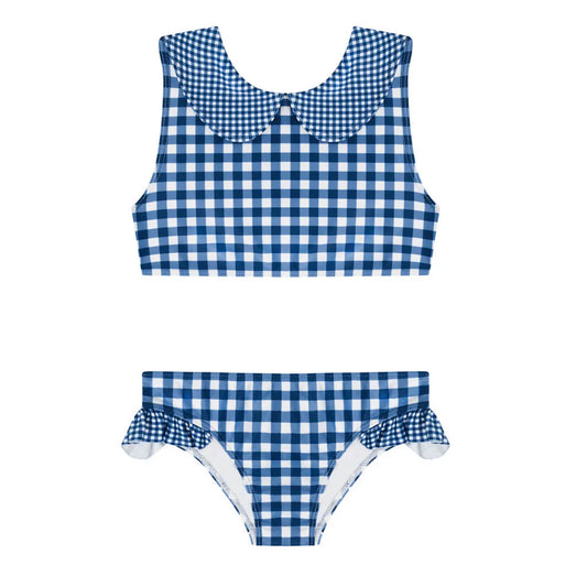MINNOW - TG - GIRLS NAVY GINGHAM SAILOR BIKINI - NAVY GINGHAM