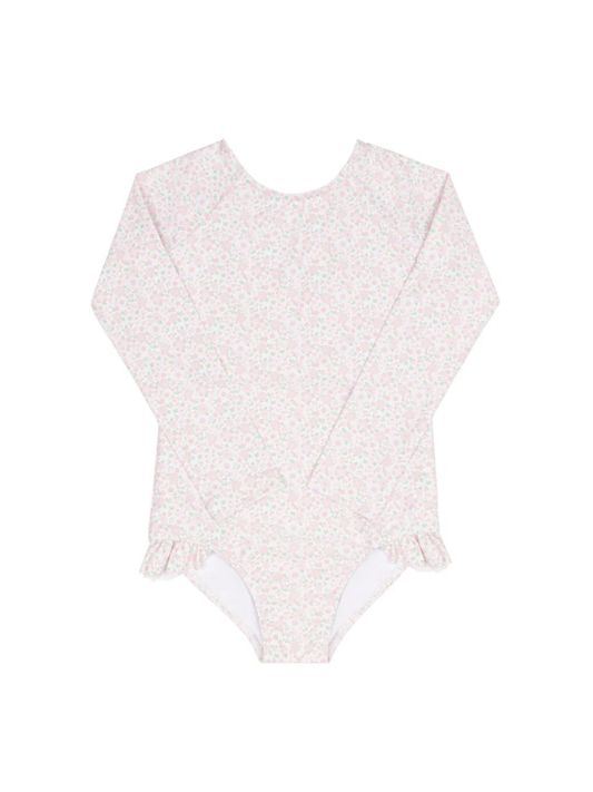 MINNOW - TG - GIRLS ANTIQUE FLORAL RASHGUARD ONE PIECE - ANTIQUE FLORAL