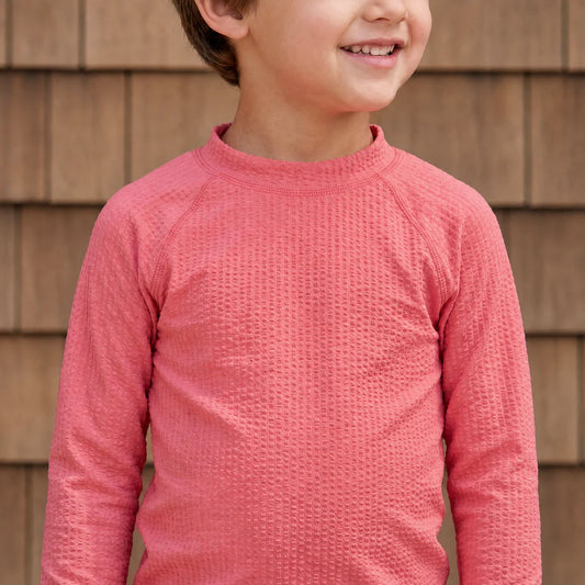 MINNOW - BB - UNISEX RED SEERSUCKER RASHGUARD - RED SEERSUCKER