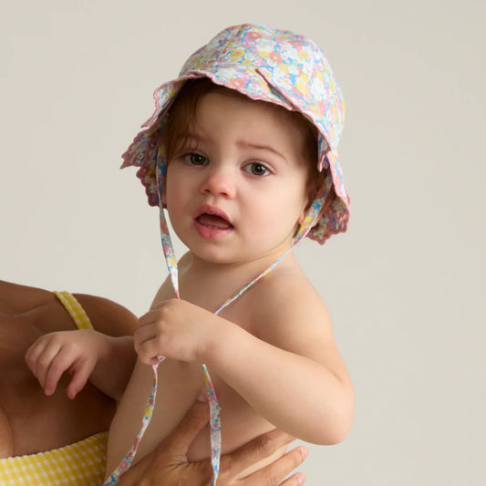 MINNOW - BBY - BABY JASMINE BLOSSOM SCALLOPED SUN HAT - JASMINE BLOSSOM