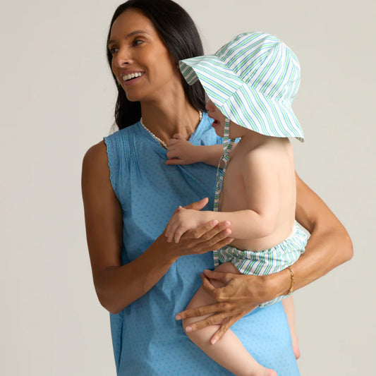 MINNOW - BBY - BABY TAMARIN STRIPE SUN HAT - GREEN
