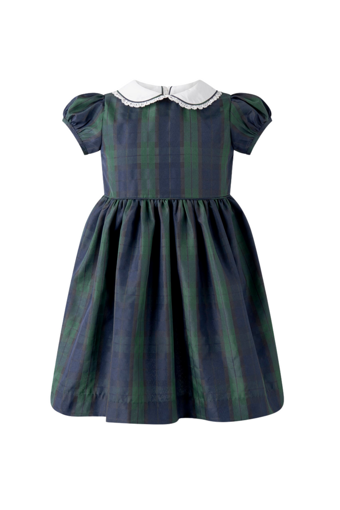 Rachel Riley - Navy & Green Smocked Plaid Dress
