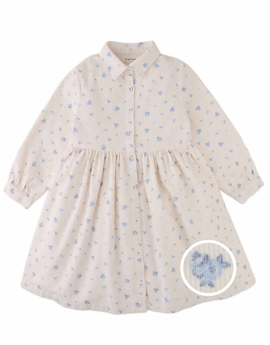 GINGERSNAPS - TG - CORNELIA SHIRT DRESS WITH FLORAL PRINT - OFFWHITE
