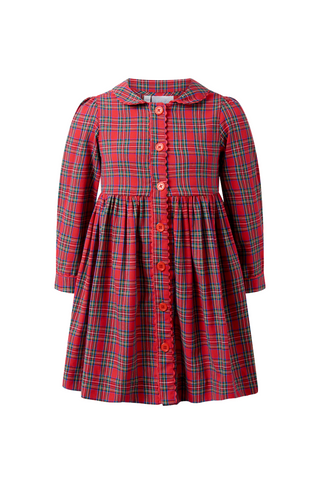 Rachel Riley - Red Tartan Button-Front Dress