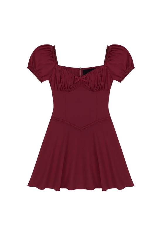 KATIE J - BG - TWEEN GEORGIE SOLID MILKMAID DRESS - EGGPLANT