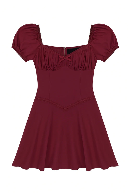 KATIE J - BG - TWEEN GEORGIE SOLID MILKMAID DRESS - EGGPLANT