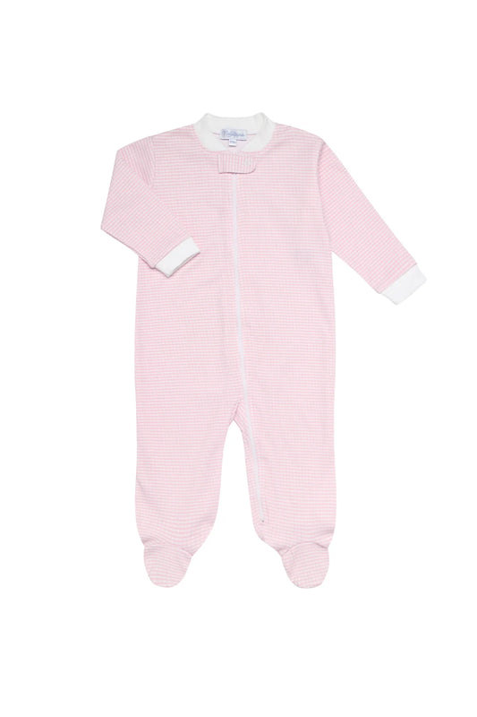 NELLAPIMA - BBY - PINK GINGHAM ZIPPER FOOTIE - PINK