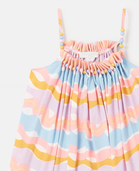 STELLA MCCARTNEY KIDS - TG - GIRL SLEEVELESS WIGGLE PRINT DRESS  - PINK MULT