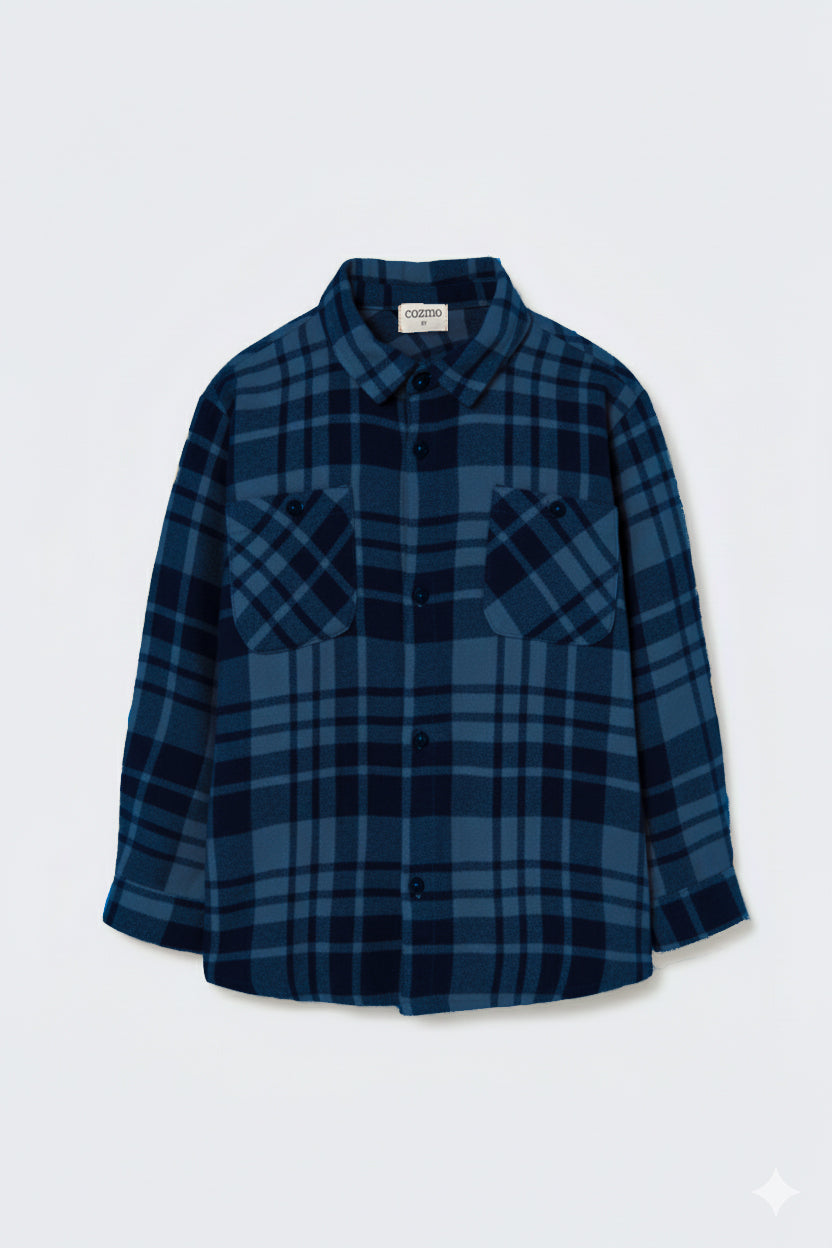 COZMO - TB - SOFT TARTAN FLANNEL SHIRT - NAVY