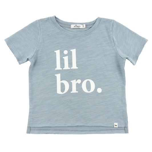 OH BABY! - BBY - "LIL BRO." RAW EDGE TEE WHITE INK - FOG