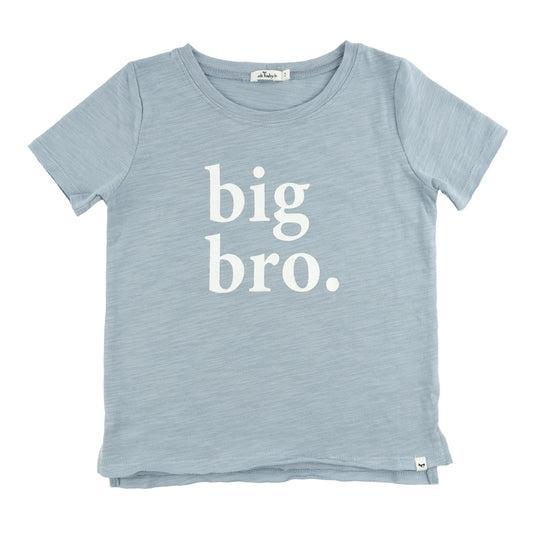 OH BABY! - TB - "BIG BRO." RAW EDGE TEE WHITE INK - FOG