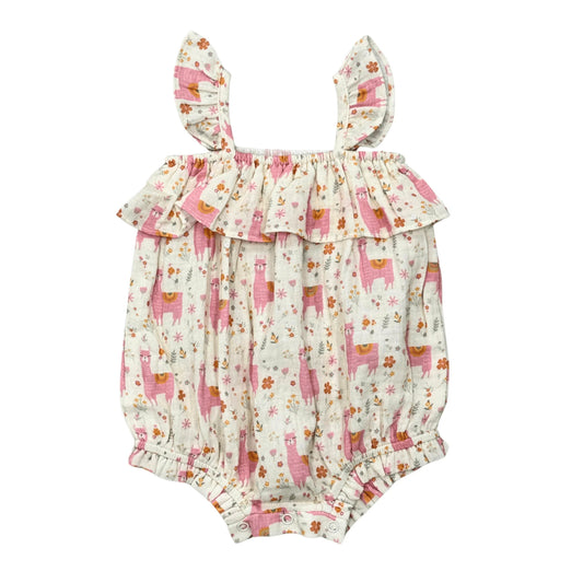 BABYSPROUTS - BBY - GAUZE BUBBLE ROMPER - LLAMAS