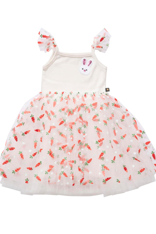 PETITE HAILEY - BG - CARROT MAY FRILL TUTU DRESS - WHITE