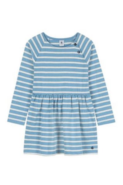 Petit Bateau - Long Sleeve Striped Dress (7-16)