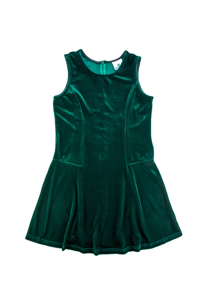 Green Stretch Velvet Dress