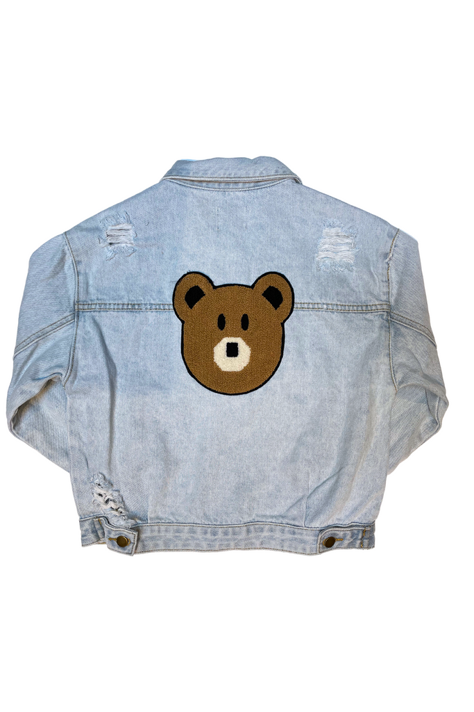 Petite Hailey - Bear Patched Denim Jacket (2-6X)