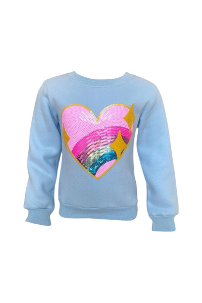 Rainbow Sparkle Heart Swearshirt (7-16)