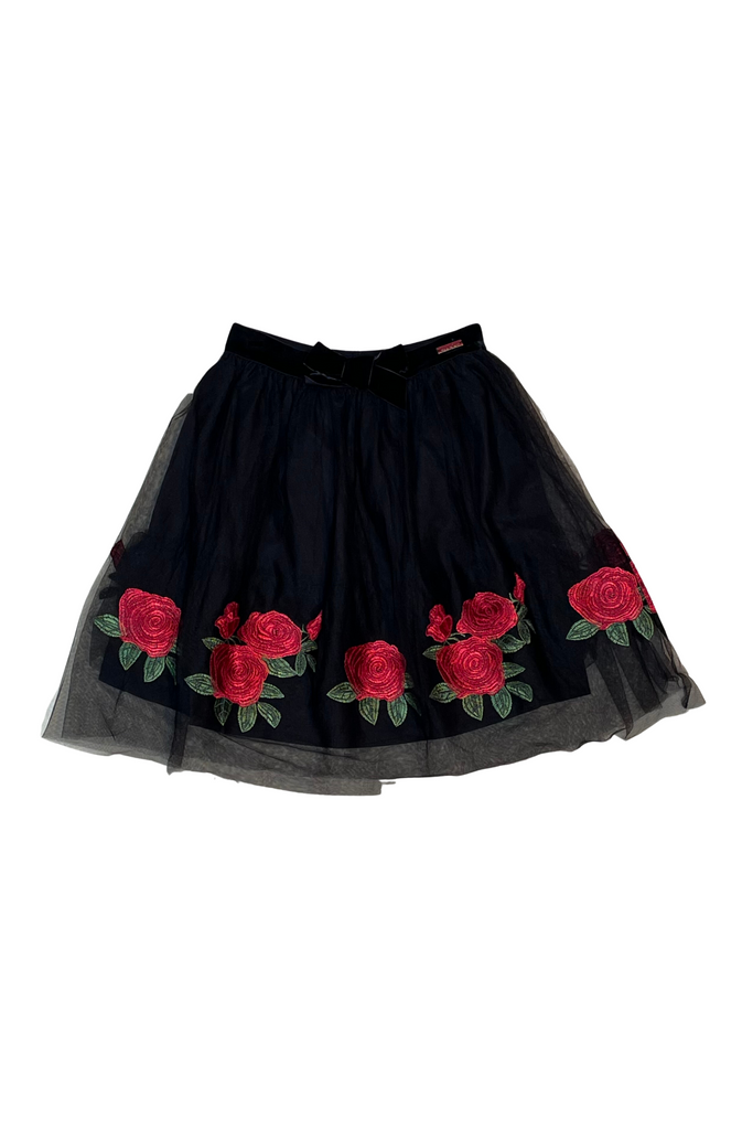 Roses Black Skirt