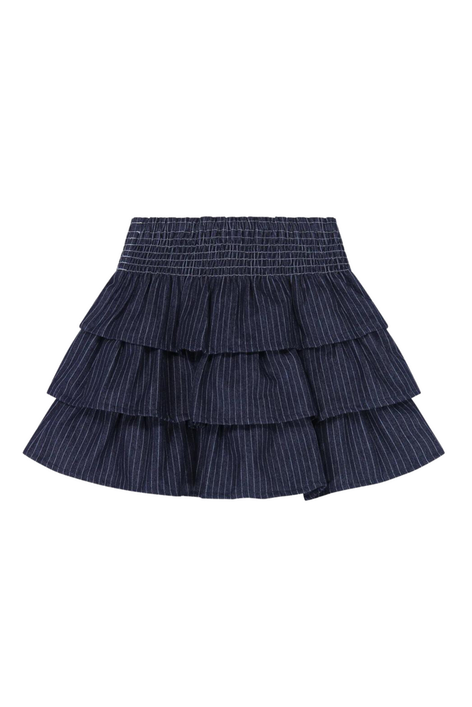 Maisy Stripe Ruffle Denim Skirt (7-16)