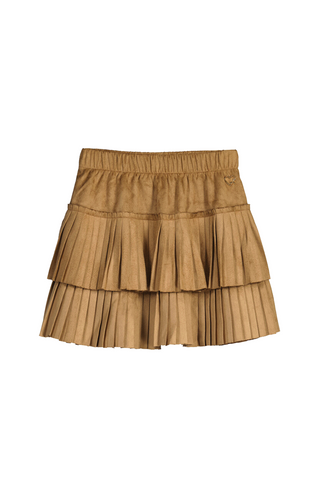 Pleated Suede Skirt