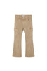 Beige Flared Cargo Pants