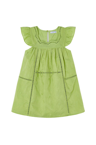 Green Apple Embroidered Dress