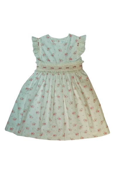 Swiss Floral Flutter Dress - Pink Flowers