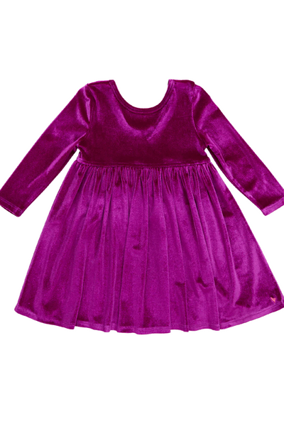Pink Chicken - Berry Velour Steph Dress (2-6X)