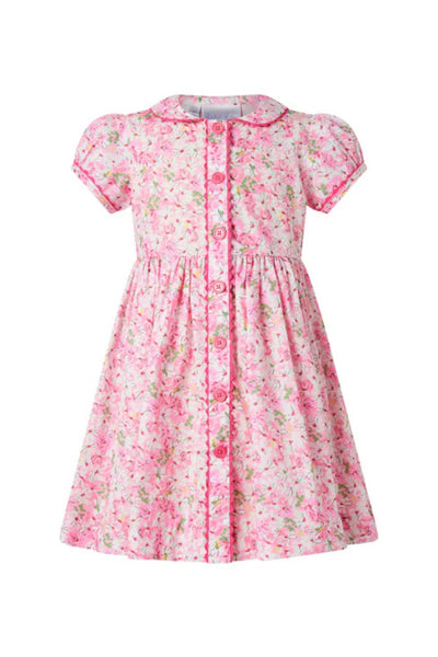 Rachel Riley - Pink Daisy Button-Front Dress