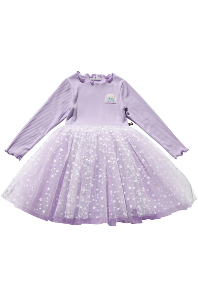 Petite Hailey - Rainbow Patched Purple Tutu Dress 7-16