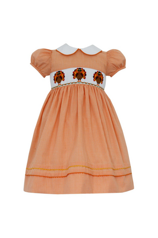 Orange Turkey Gingham Dress