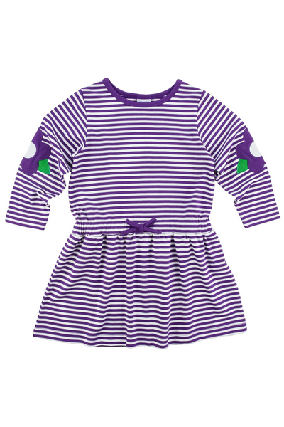 Purple Stripe Knit Flower Dress (2-6X)
