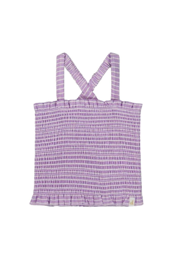 Deux Par Deux - Lavender Smocked Vichy Top