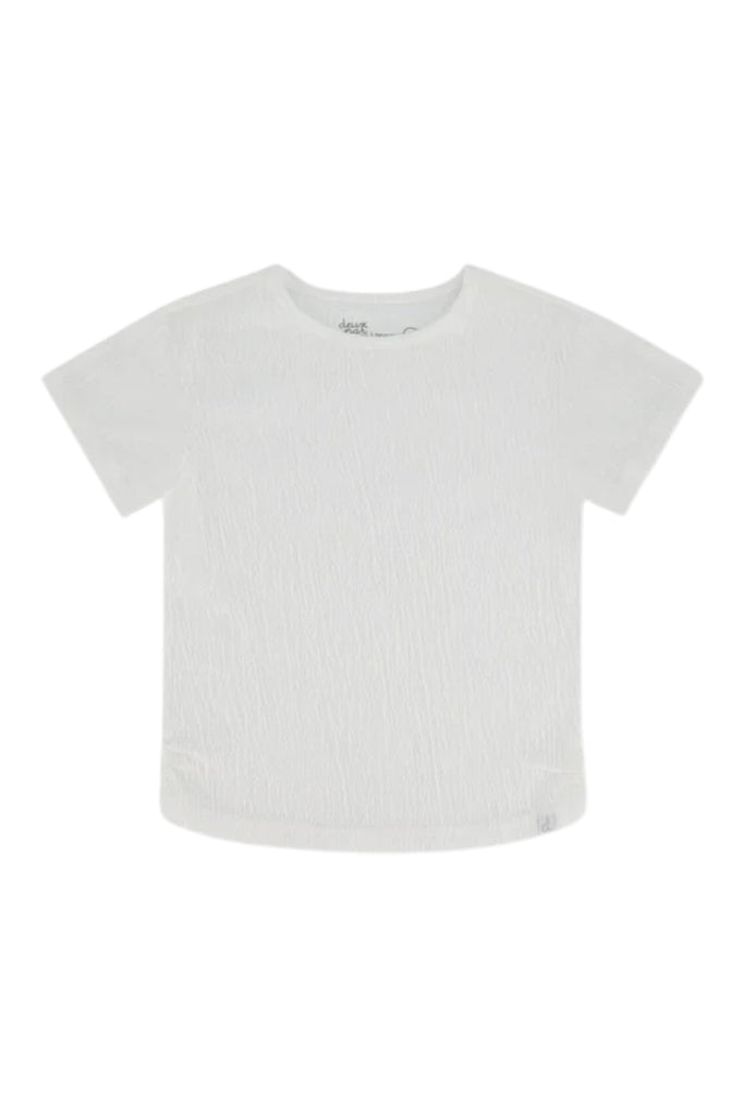 Deux Par Deux - Off White Crinkle Jersey Top