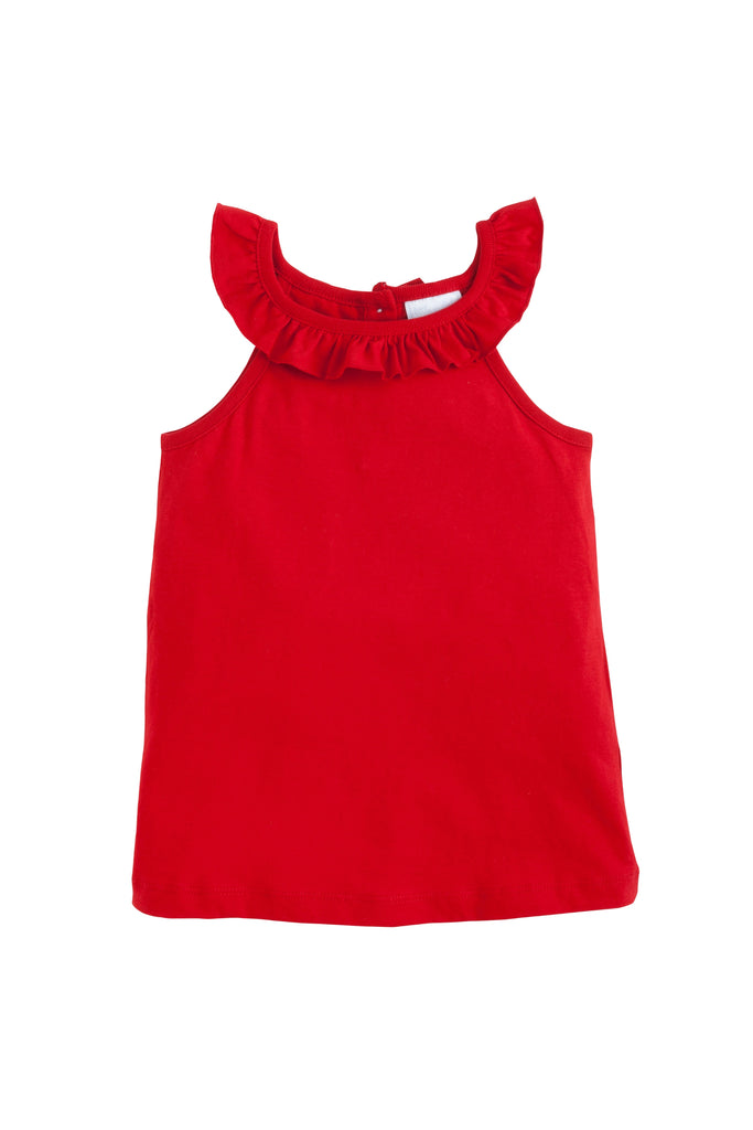 Little English - Ruffled Tank Red